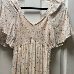 Floral Beige Maxi Dress